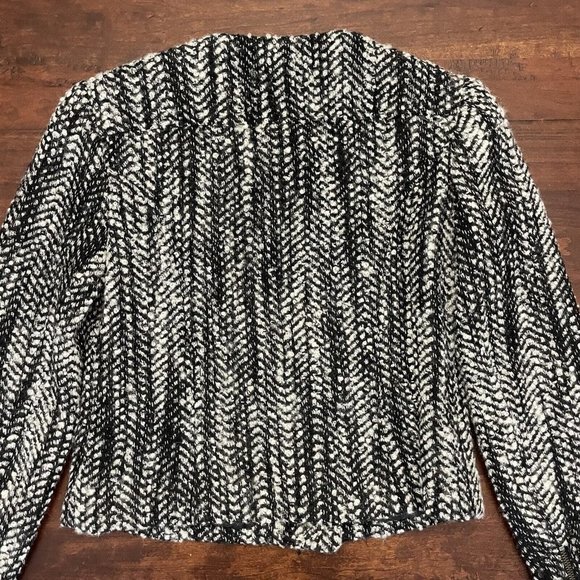 CAbi Size 4 Over The Moon Wool Tweed Osprey Mockingbird Moto Jacket Coat 529 - Picture 9 of 11